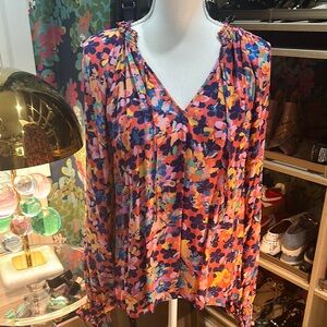Floral V-Neck Women's Top